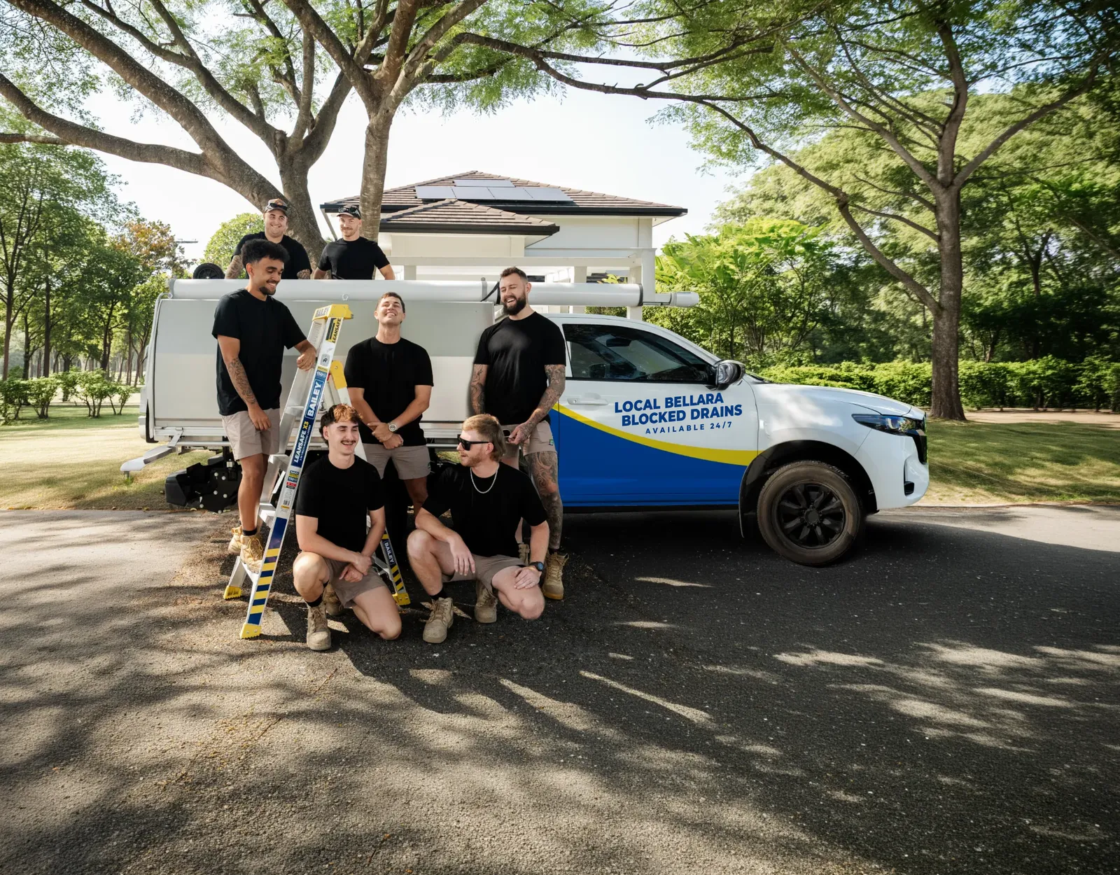 Local Bellara Blocked Drains ute and team