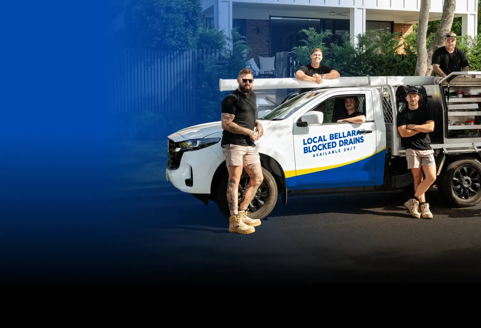 Local Bellara Blocked Drains team with the ute
